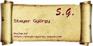 Steyer György névjegykártya